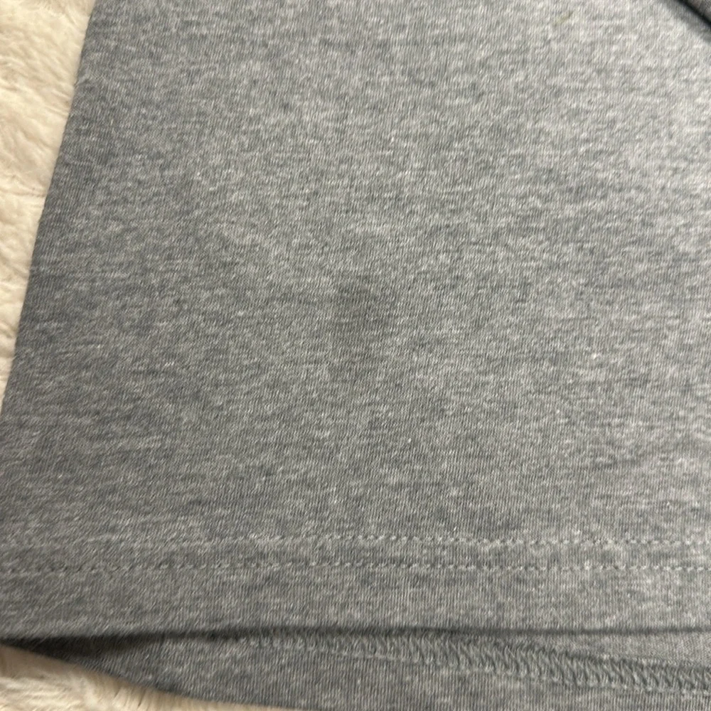 Adidas Boys Long Sleeve Gray Cotton Blend Graphic Tee - Size Large